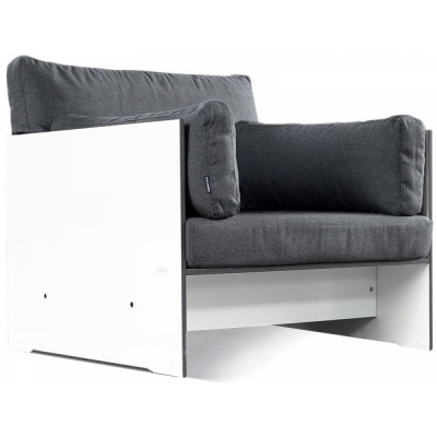 Conmoto - Riva Lounger Sessel Weiß | Beigegrau