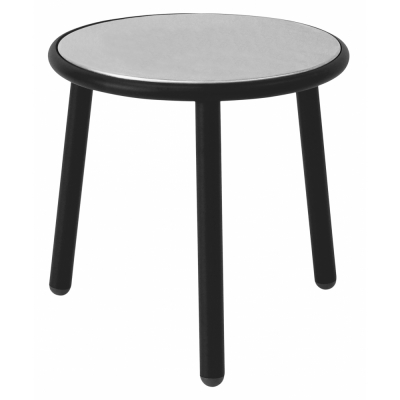 Emu - Yard Beistelltisch rund 50 cm | Schwarz / Edelstahl
