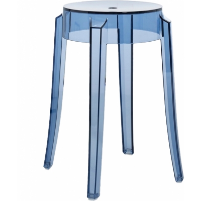 Kartell - Charles Ghost Hocker 46 cm | Pulverblau