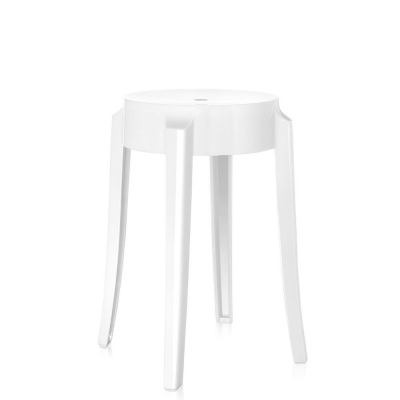 Kartell - Charles Ghost Hocker 46 cm | Weißglänzend