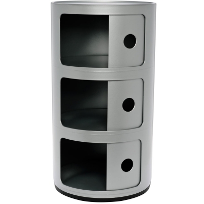 Kartell - Componibili Ø 32 cm 3 Fächer | Silber