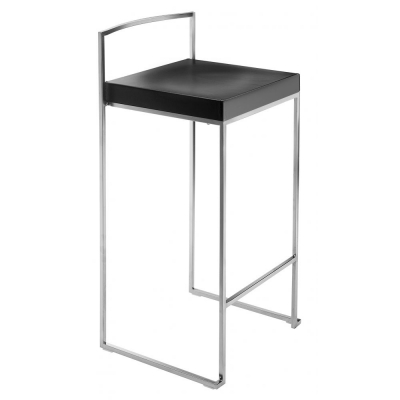 La Palma - Cubo Barhocker 65 cm | Leder Schlamm dunkel