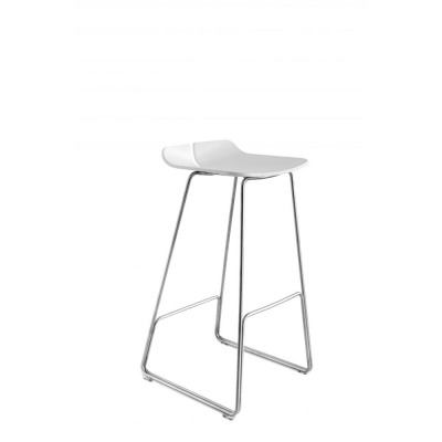 La Palma - Link Barhocker Eiche gebleicht | Matt verchromt (65 cm)