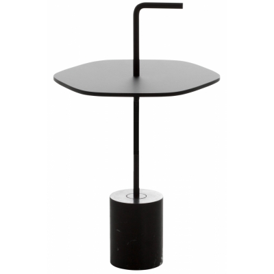 La Palma - Jey Beistelltisch mit Griff Schwarz - Marmor Schwarz | Quadratisch