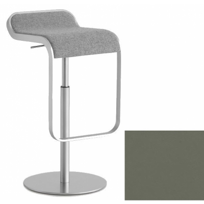 La Palma - Lem Barhocker 55-67 cm matt verchromt Leder Schlamm dunkel