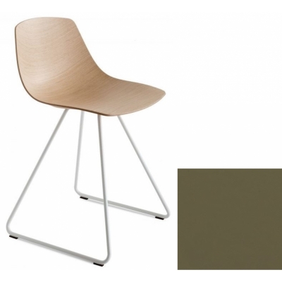 La Palma - Miunn S160 Kufenstuhl weiß Leder Schlamm hell