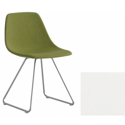 La Palma - Miunn S160 Kufenstuhl matt verchromt Leder Weiß