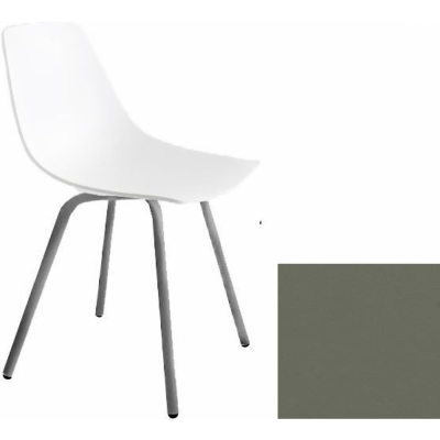 La Palma - Miunn S161 Stuhl matt verchromt Leder Schlamm dunkel