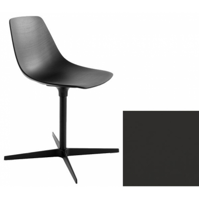 La Palma - Miunn S162 Drehstuhl schwarz Leder Dunkelbraun