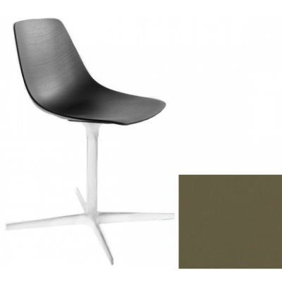 La Palma - Miunn S162 Drehstuhl weiß Leder Schlamm hell