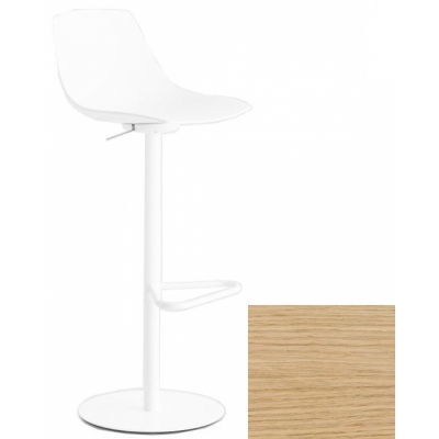 La Palma - Miunn Barhocker Bodenplatte rund weiß Eiche gebleicht