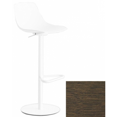 La Palma - Miunn Barhocker Bodenplatte rund weiß Eiche dunkel nussbaum gebeizt