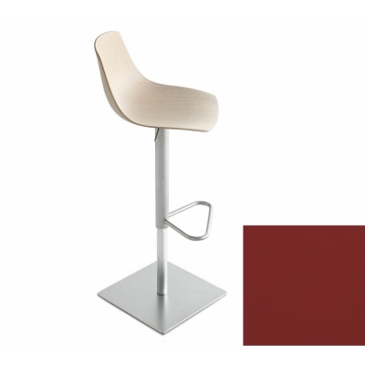 La Palma - Miunn Barhocker Bodenplatte quadratisch Leder Rot