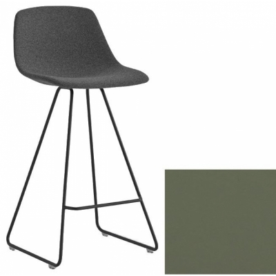 La Palma - Miunn Barhocker 65 cm schwarz Leder Grau