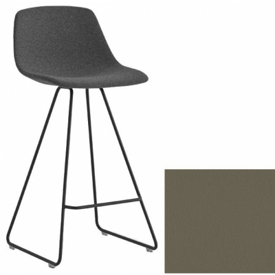 La Palma - Miunn Barhocker 65 cm schwarz Leder Schlamm hell