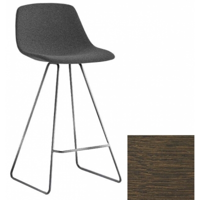 La Palma - Miunn Barhocker 65 cm matt verchromt Eiche dunkel nussbaum gebeizt