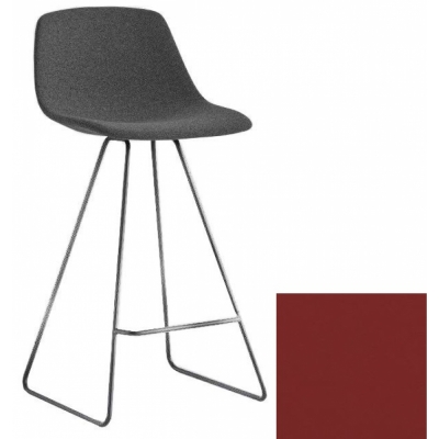 La Palma - Miunn Barhocker 65 cm matt verchromt Leder Rot