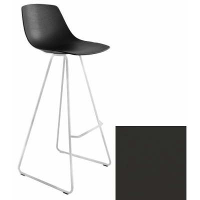 La Palma - Miunn Barhocker 75 cm matt verchromt Leder Dunkelbraun