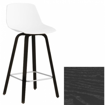 La Palma - Miunn Barhocker 65 cm mit Holzbeinen schwarz Schwarz gebeizt offenporig