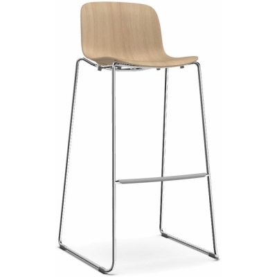 Magis - Troy Kufenhocker Buche 77 cm | Natur - Verchromt