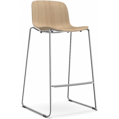 Magis - Troy Kufenhocker Buche 69 cm | Natur - Verchromt