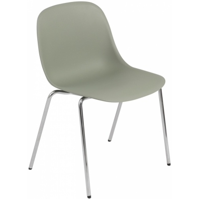 Muuto - Fiber Side Chair Stapelstuhl Grün | mit Filzgleiter
