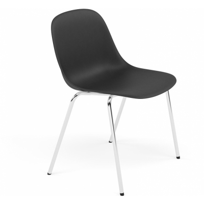 Muuto - Fiber Side Chair Stapelstuhl Schwarz | ohne Filzgleiter