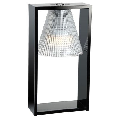 Kartell - Light-Air Tischleuchte Schwarz-Glasklar mit Prägemuster