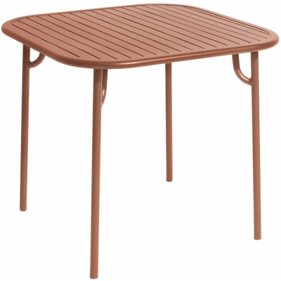 Petite Friture - Week-End Tisch quadratisch mit Lamellen Terracotta