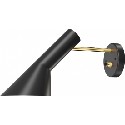 Louis Poulsen - AJ Wandleuchte mit Schalter / ohne Kabel Messing / Schwarz