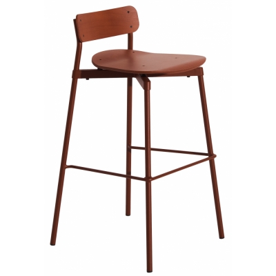 Petite Friture - Fromme Wood Barhocker H75 Rot Braun
