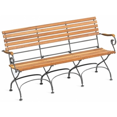 Weishäupl - Classic Bank mit Armlehnen 3-Sitzer | Graphitgrau