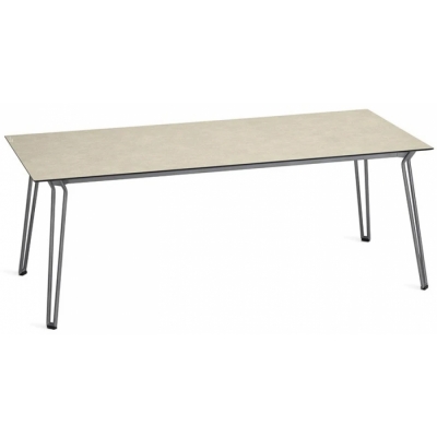 Weishäupl - Slope Tisch 200 x 90 cm | HPL Weiß | Edelstahl