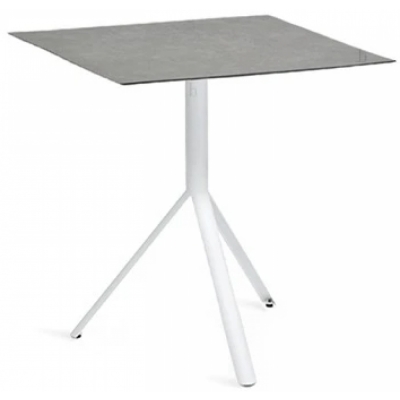 Weishäupl - Trio Bistrotisch 70 x 70 cm | Weiß | Edelstahl