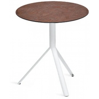 Weishäupl - Trio Bistrotisch Ø 60 cm | Weiß | Grau Metallic