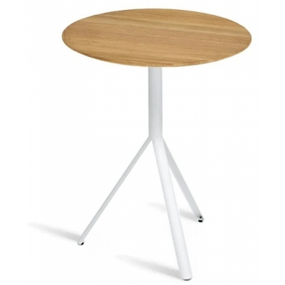 Weishäupl - Trio Bistrotisch Teak Ø 65 cm | Weiß