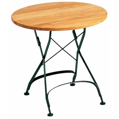 Weishäupl - Classic Tisch Ø75 cm Teak natur | Dunkelgrün