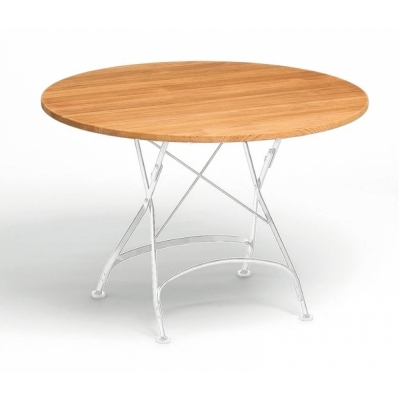 Weishäupl - Classic Tisch Ø110 cm Teak Deck | Weiß