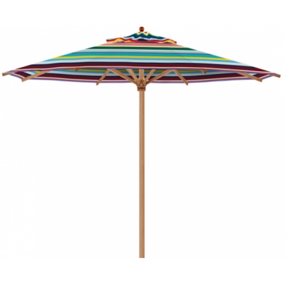 Weishäupl - Teak Sonnenschirm Ø300 cm mit Flaschenzug Multicolor (33) | ohne Schutzhülle