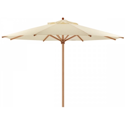 Weishäupl - Teak Sonnenschirm Ø350 cm mit Flaschenzug Natur (01) | ohne Schutzhülle