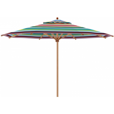 Weishäupl - Teak Sonnenschirm Ø400 cm mit Flaschenzug Multicolor (33) | mit Schutzhülle
