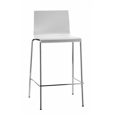 Pedrali - Kuadra 1112 Barhocker Elfenbein (Gestell: Chrom)