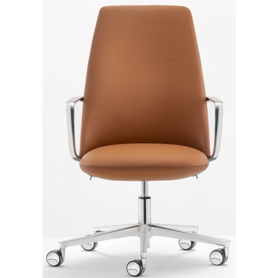 Pedrali - Elinor 3755 Chefsessel Leder Cognac
