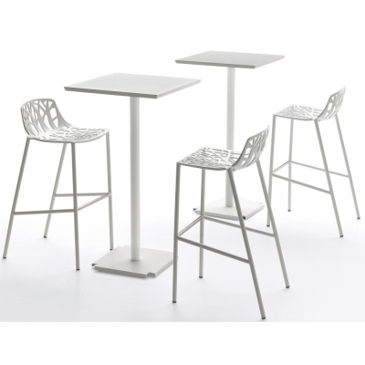 Fast - Tonik / Cross Stehtisch Indoor 60 x 60 cm | Taupe | Weiß