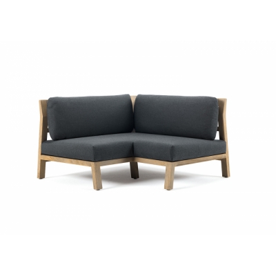 Ethimo - Costes Modulsofa Eckelement | Cherry Red | Teak Natur