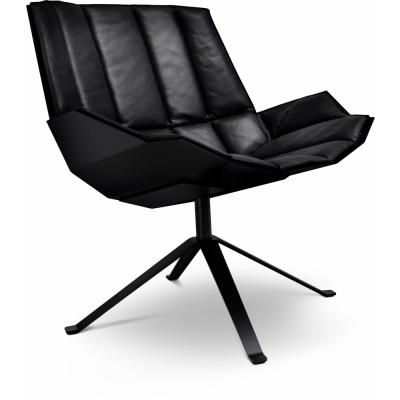 Müller Möbelfabrikation - Martini Sessel (Leder) Schwarz / Rauchschwarz