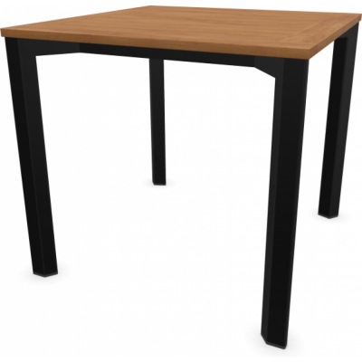 Stern - Penta Tisch 80x80 cm | Aluminium schwarz matt | Teak