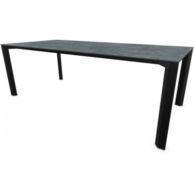 Stern - Penta Tisch 220x100 cm | Aluminium schwarz matt | Metallic grau