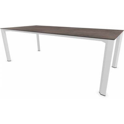 Stern - Penta Tisch 220x100 cm | Aluminium weiß | Smoky