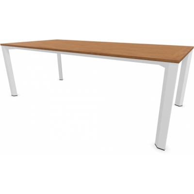 Stern - Penta Tisch 220x100 cm | Aluminium weiß | Teak